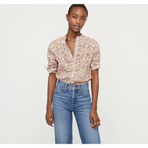 J. Crew Liberty Ruffle Button Up Shirt Libby Floral Size XXS 2320